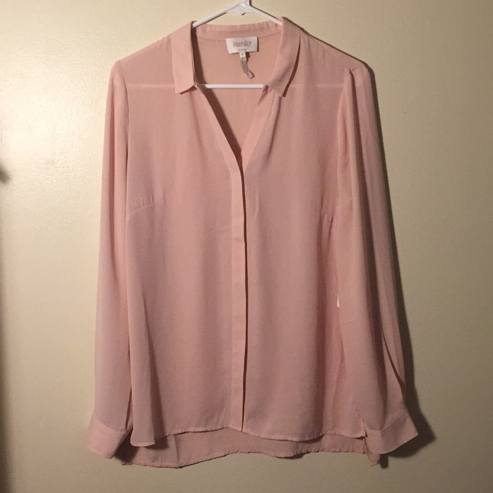 NWT Rose smoke long sleeve blouse - Laundry by Shelli Segal